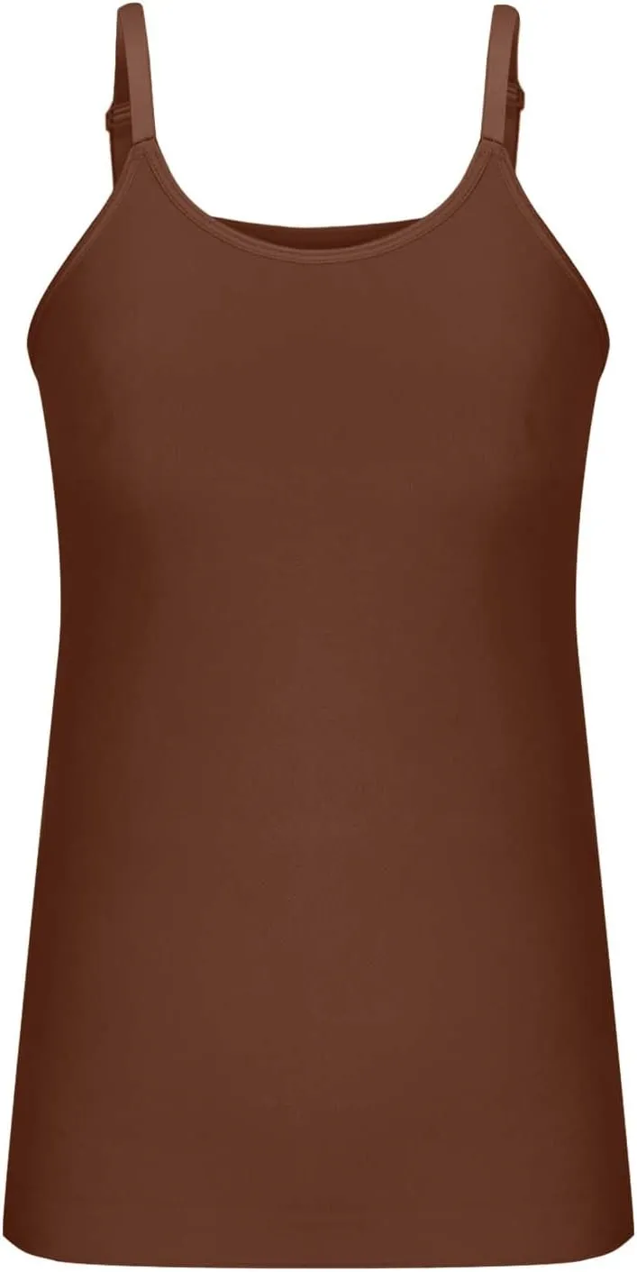 Plus Size Long Cami Tunic Tank Tops for Women Seamless Classic Camisole Ladies Adjustable Spaghetti Strap Tops