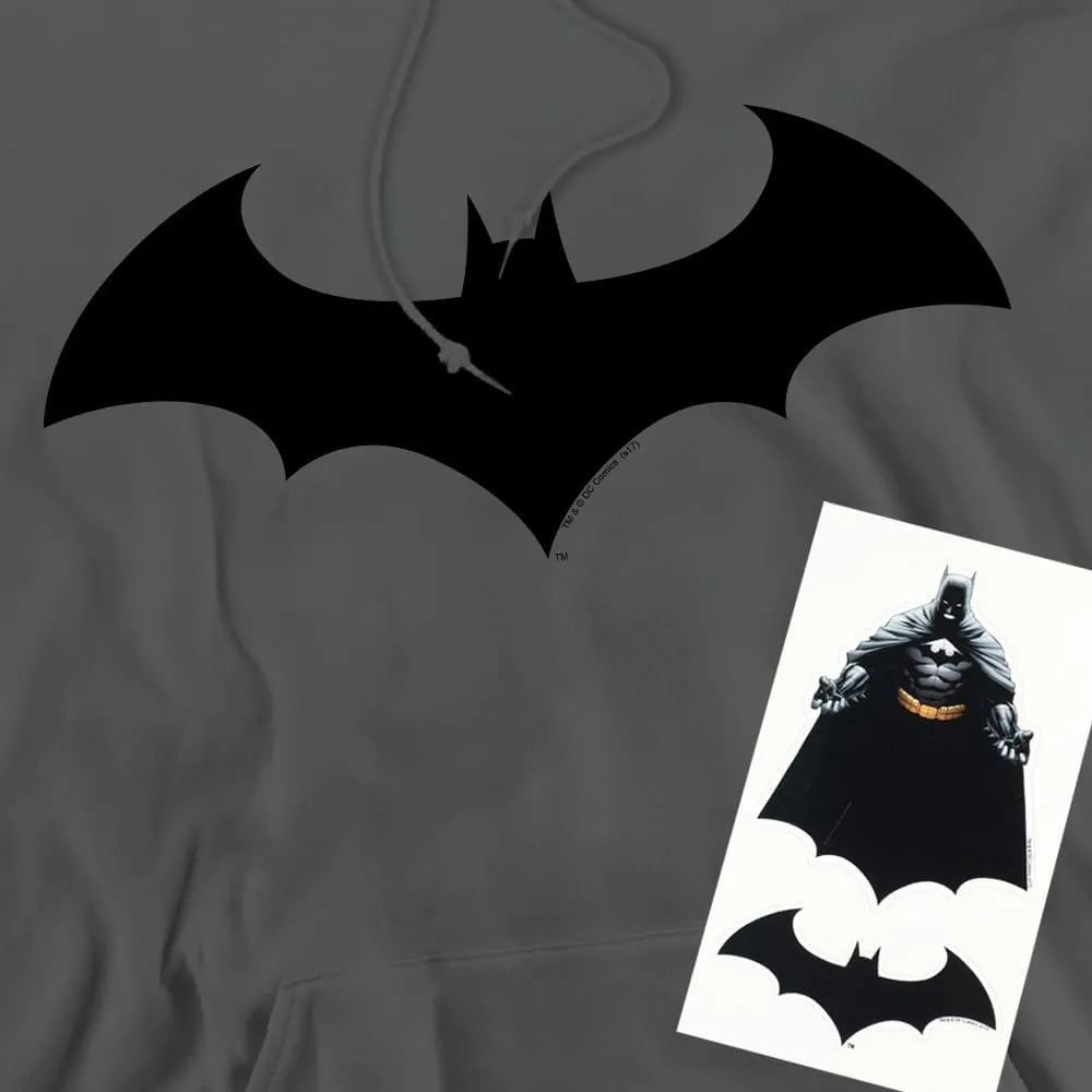 Popfunk Classic Batman Bat Hush Logo Pull-Over Hoodie Sweatshirt