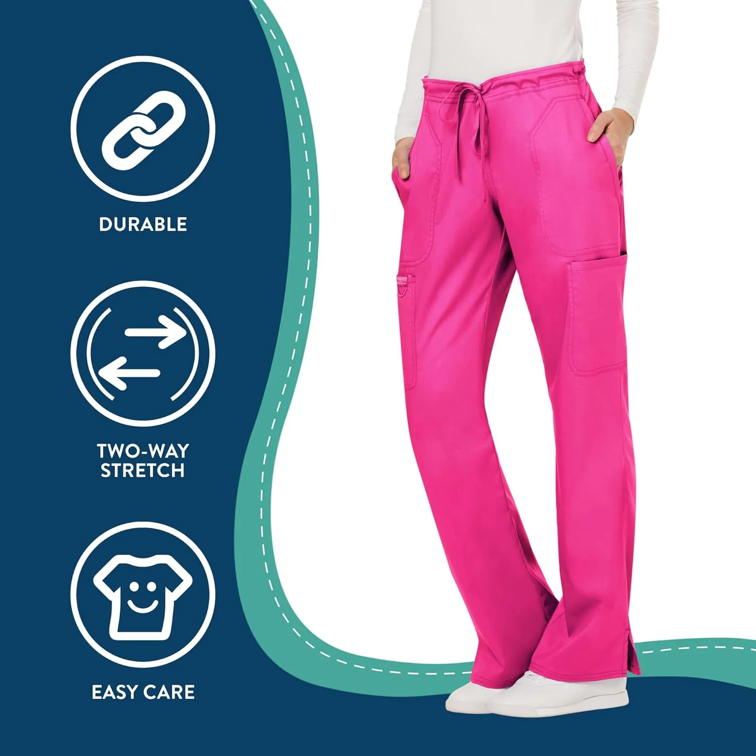 Scrubs for Women Workwear Revolution, Drawstring Scrub Pants, Soft Stretch WW120