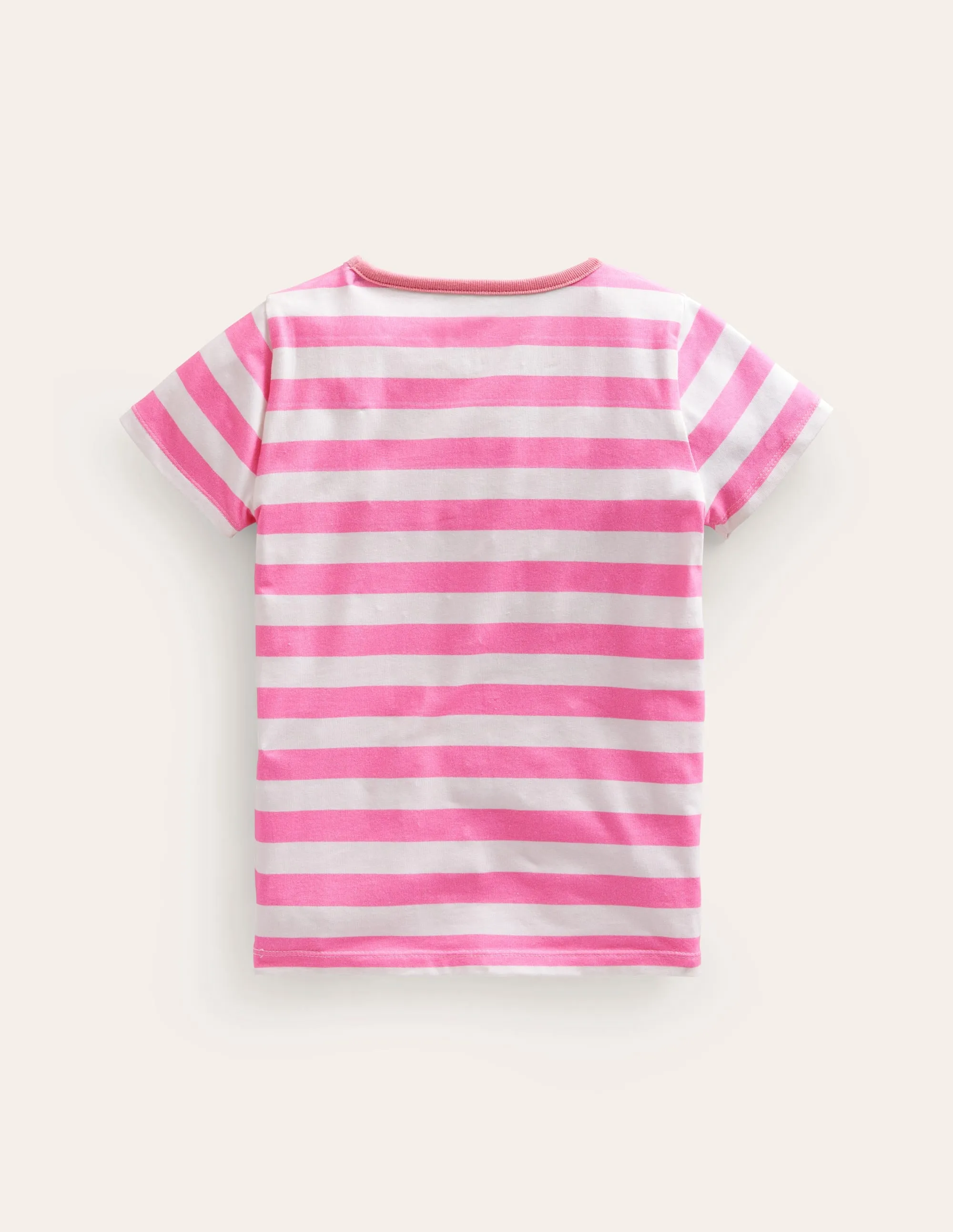 Short Sleeve Appliqué T-shirt-Cosmos Pink/Ivory Turtle