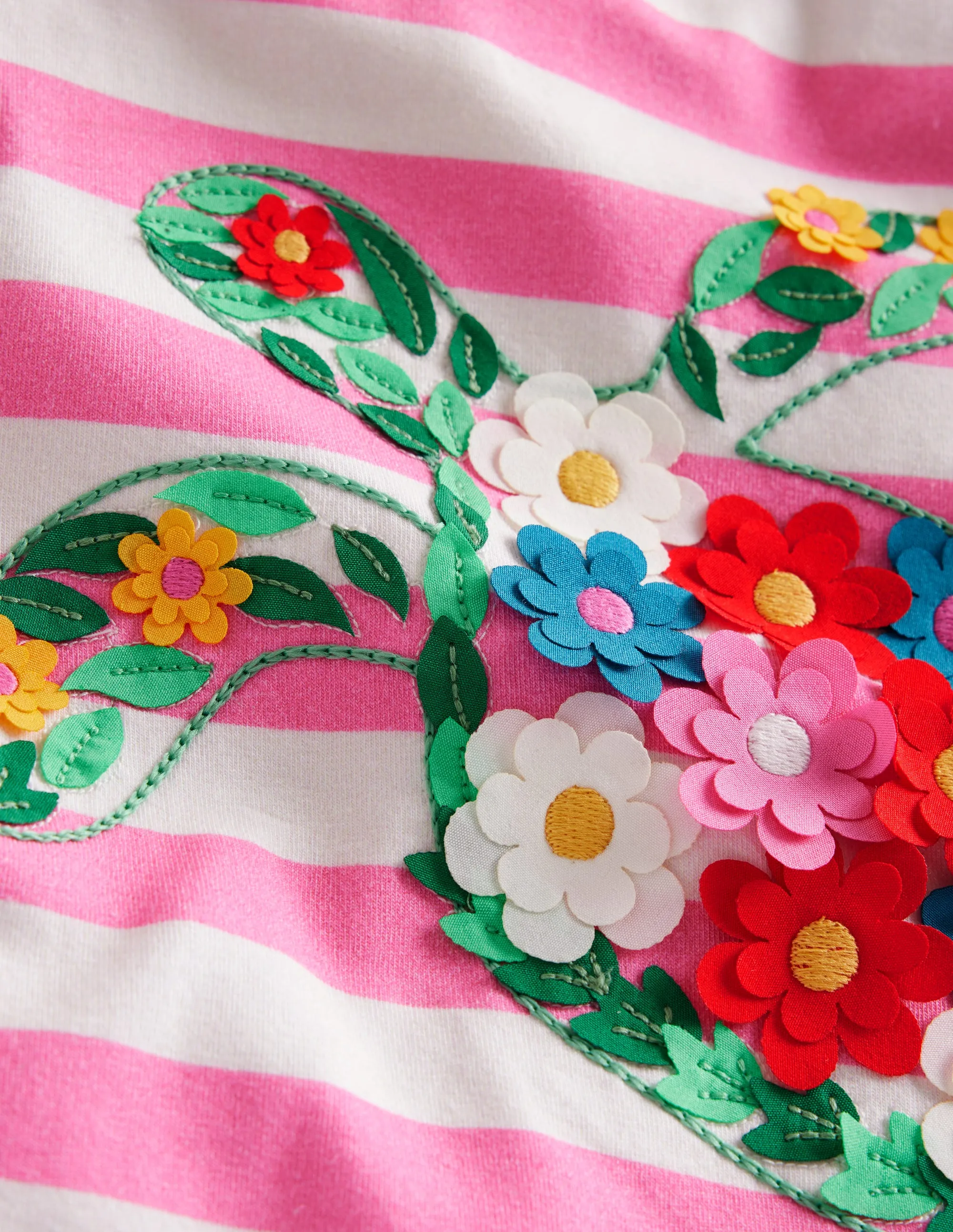 Short Sleeve Appliqué T-shirt-Cosmos Pink/Ivory Turtle
