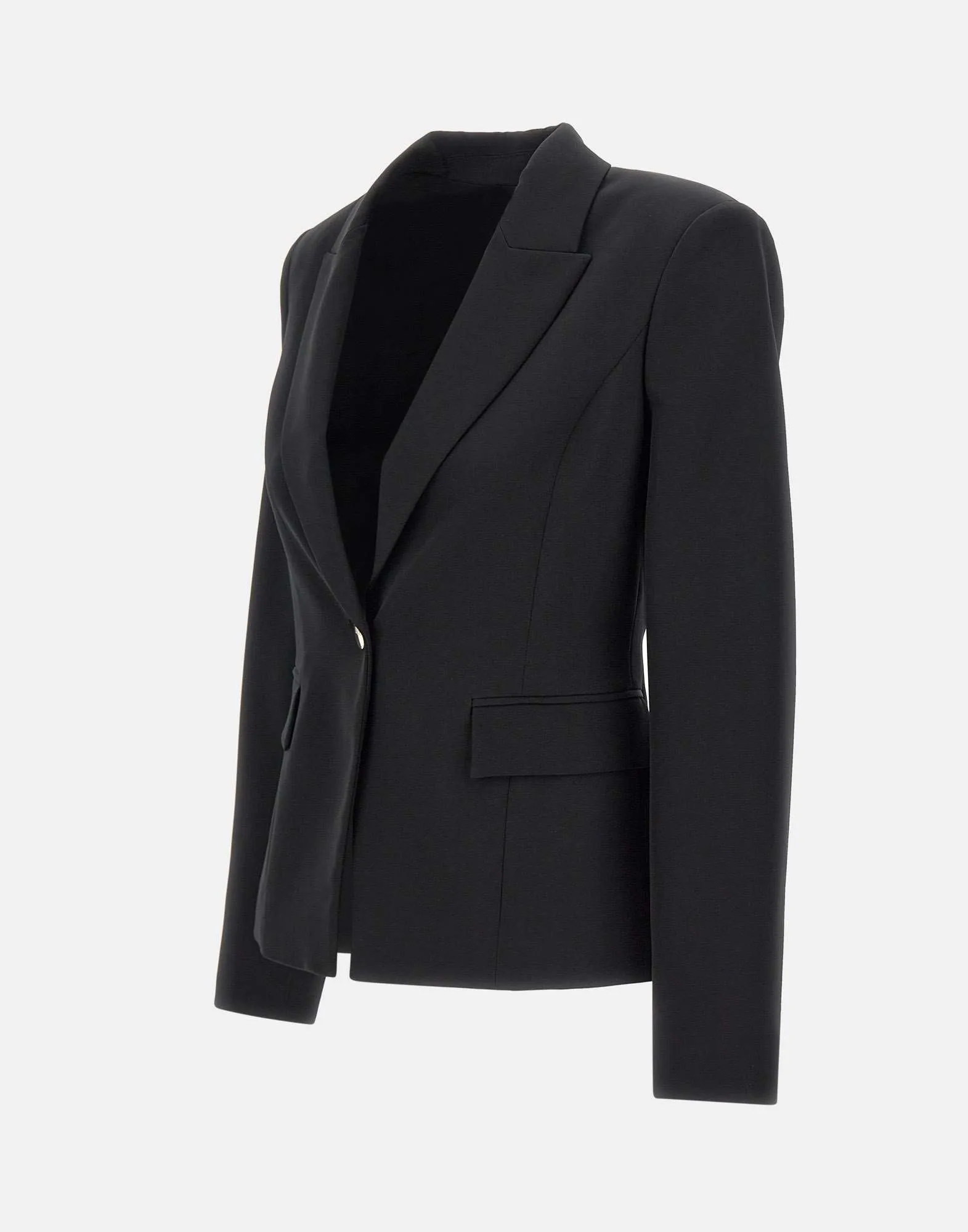 Slim Fit Black Crepe Blazer