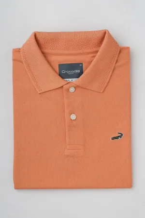 Slim Fit Short Sleeves - Casual Polo - Brown Saudstone