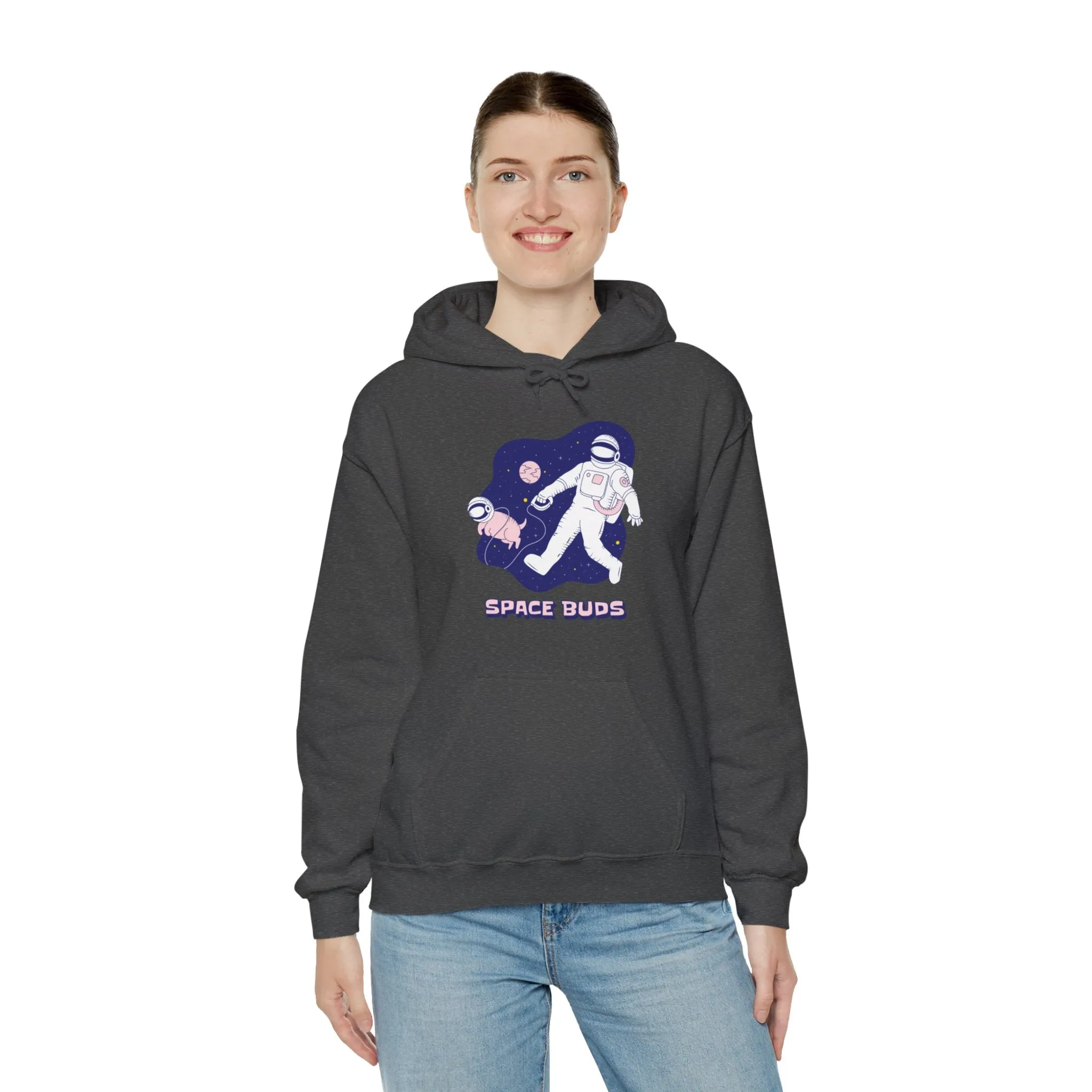 Space Buds Funny Astronaut And Dog Sci-Fi Hoodie