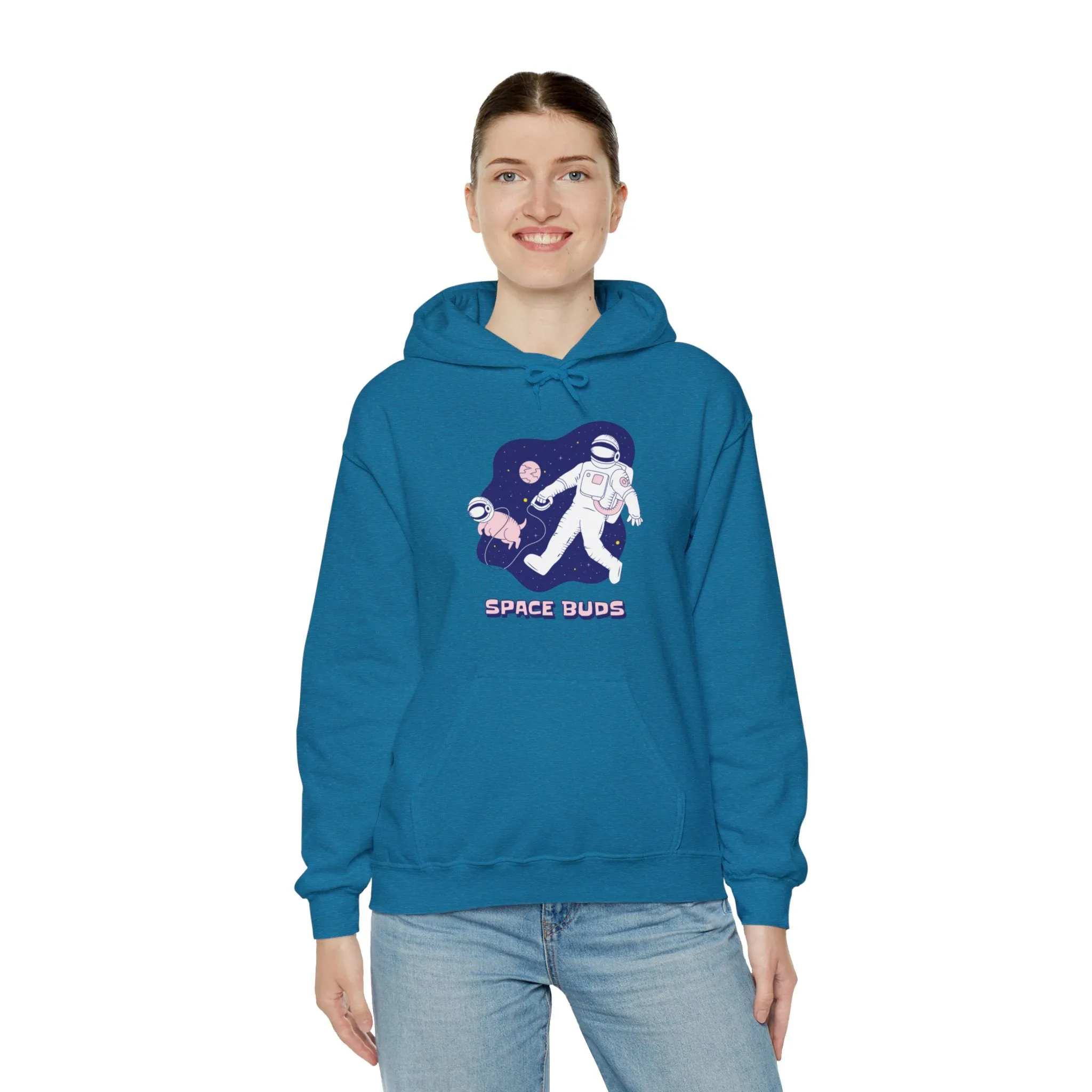 Space Buds Funny Astronaut And Dog Sci-Fi Hoodie