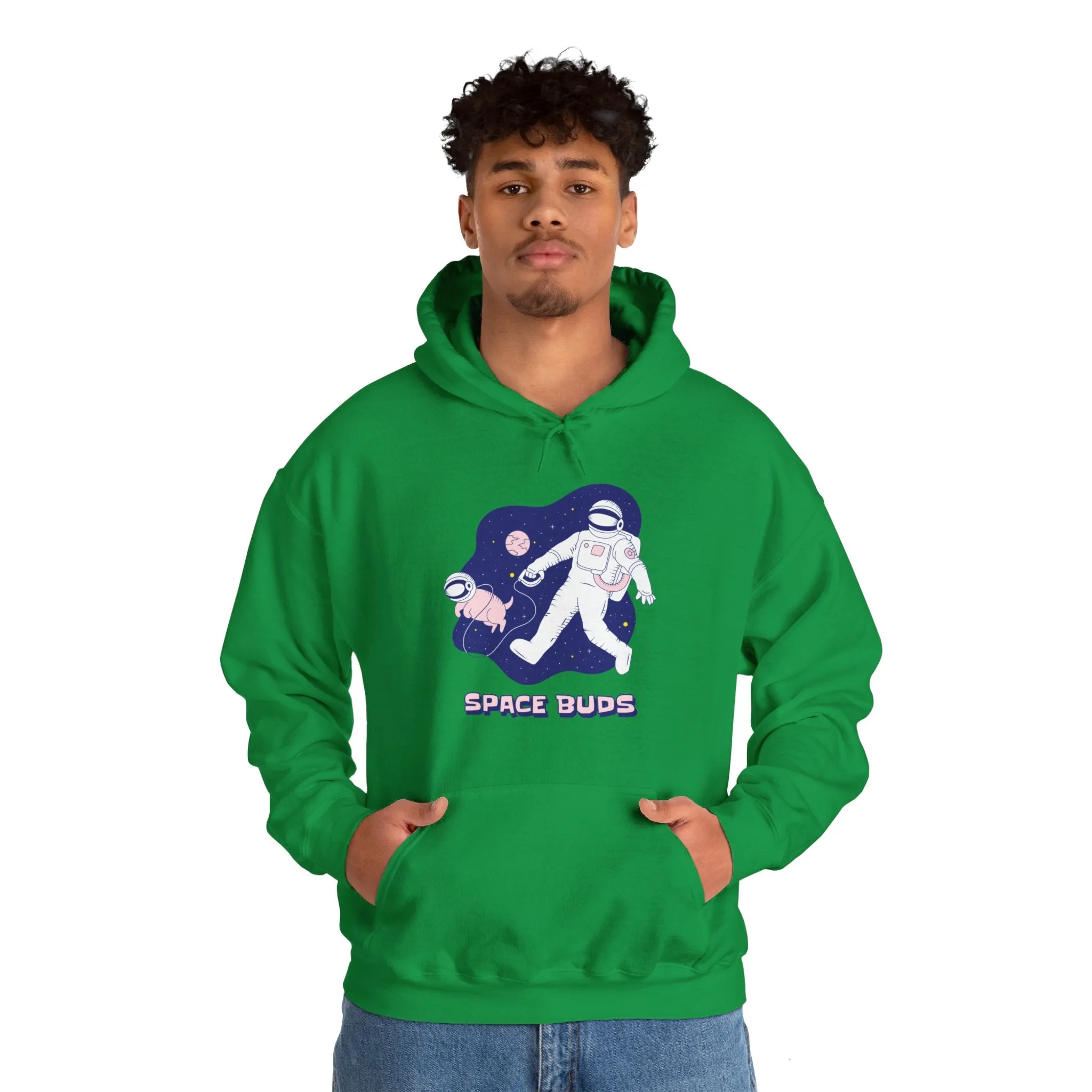 Space Buds Funny Astronaut And Dog Sci-Fi Hoodie