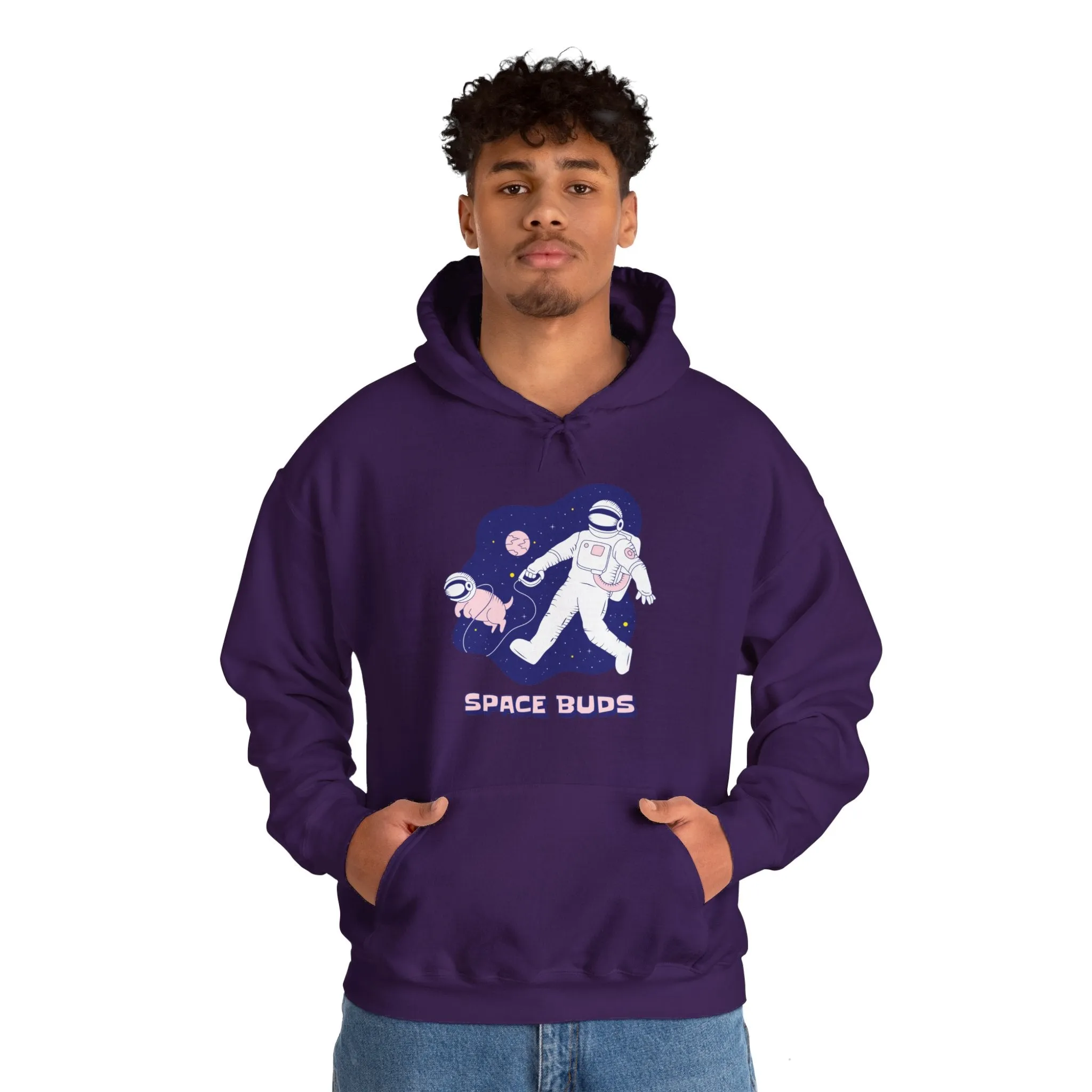 Space Buds Funny Astronaut And Dog Sci-Fi Hoodie