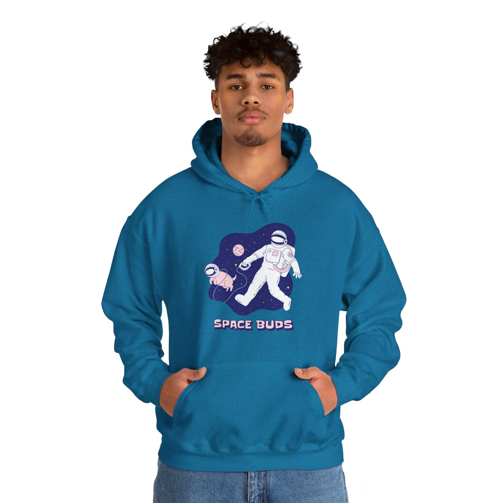 Space Buds Funny Astronaut And Dog Sci-Fi Hoodie