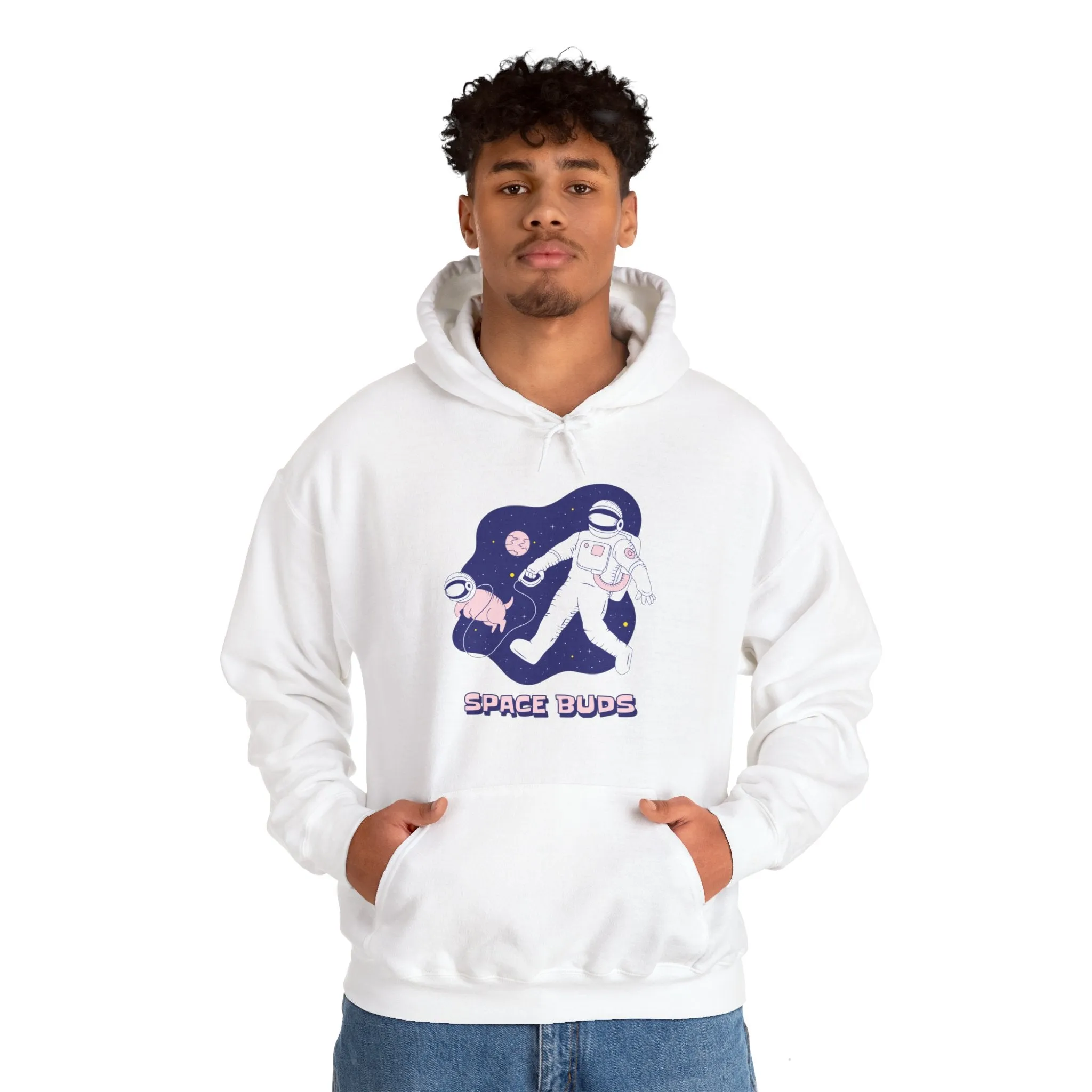 Space Buds Funny Astronaut And Dog Sci-Fi Hoodie