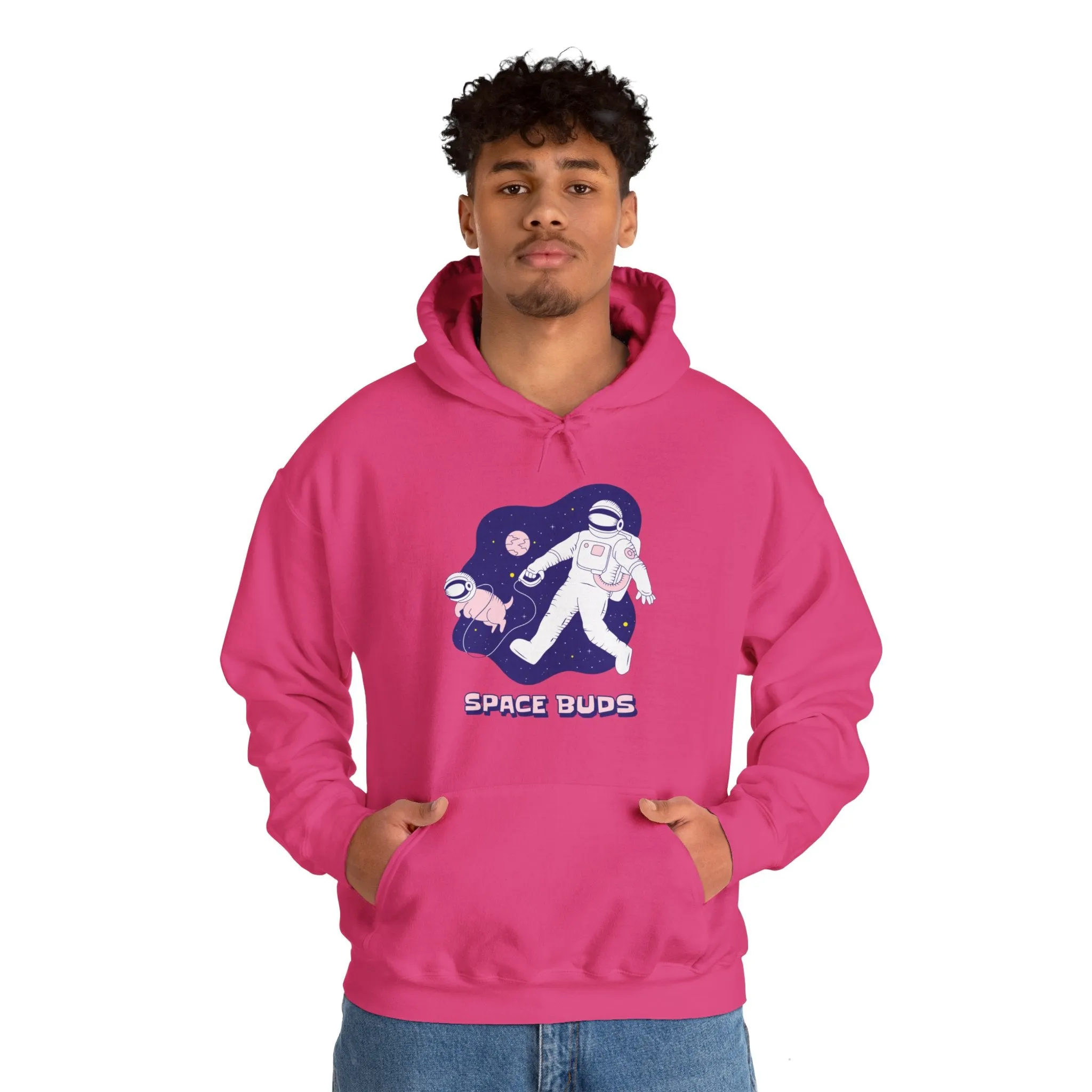 Space Buds Funny Astronaut And Dog Sci-Fi Hoodie