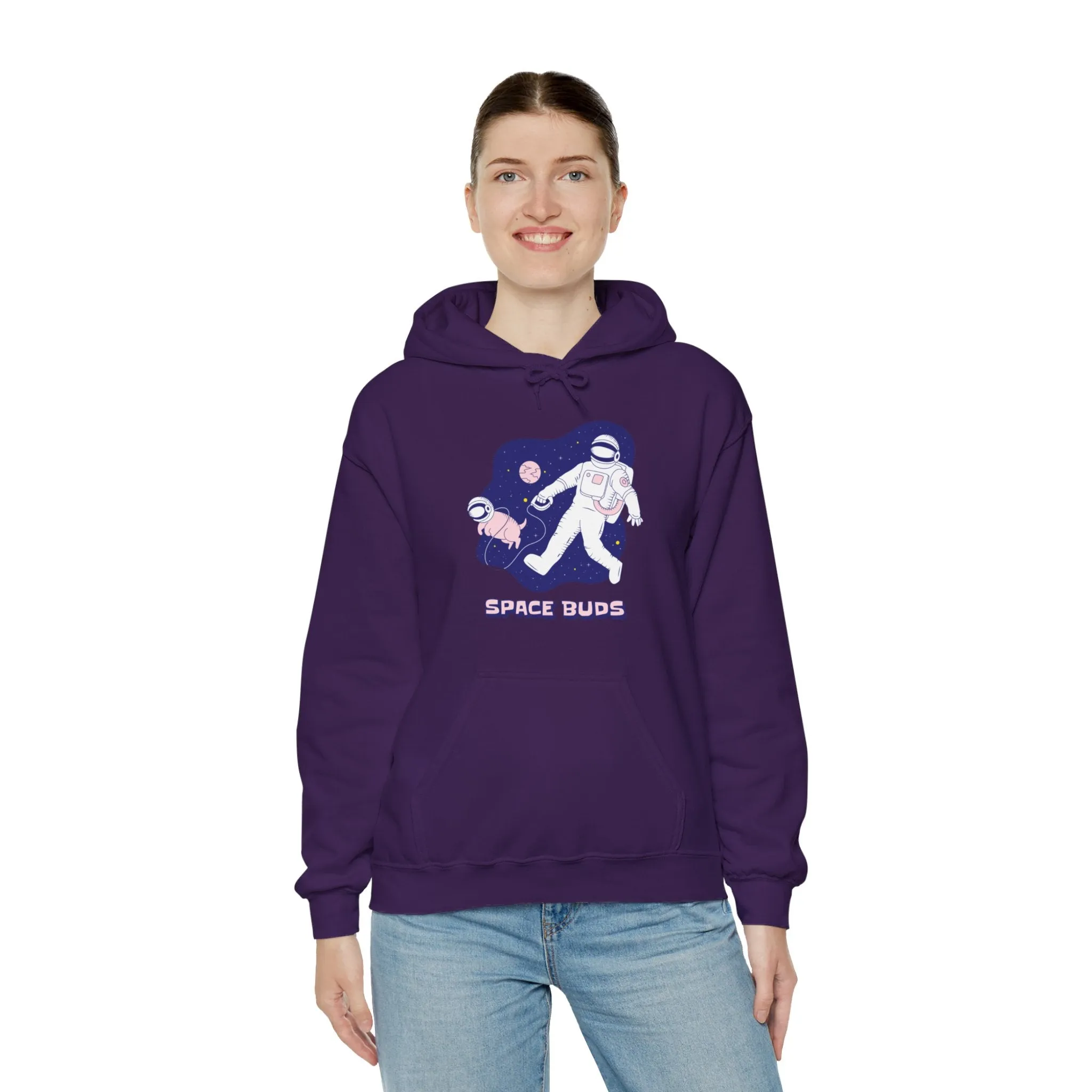 Space Buds Funny Astronaut And Dog Sci-Fi Hoodie