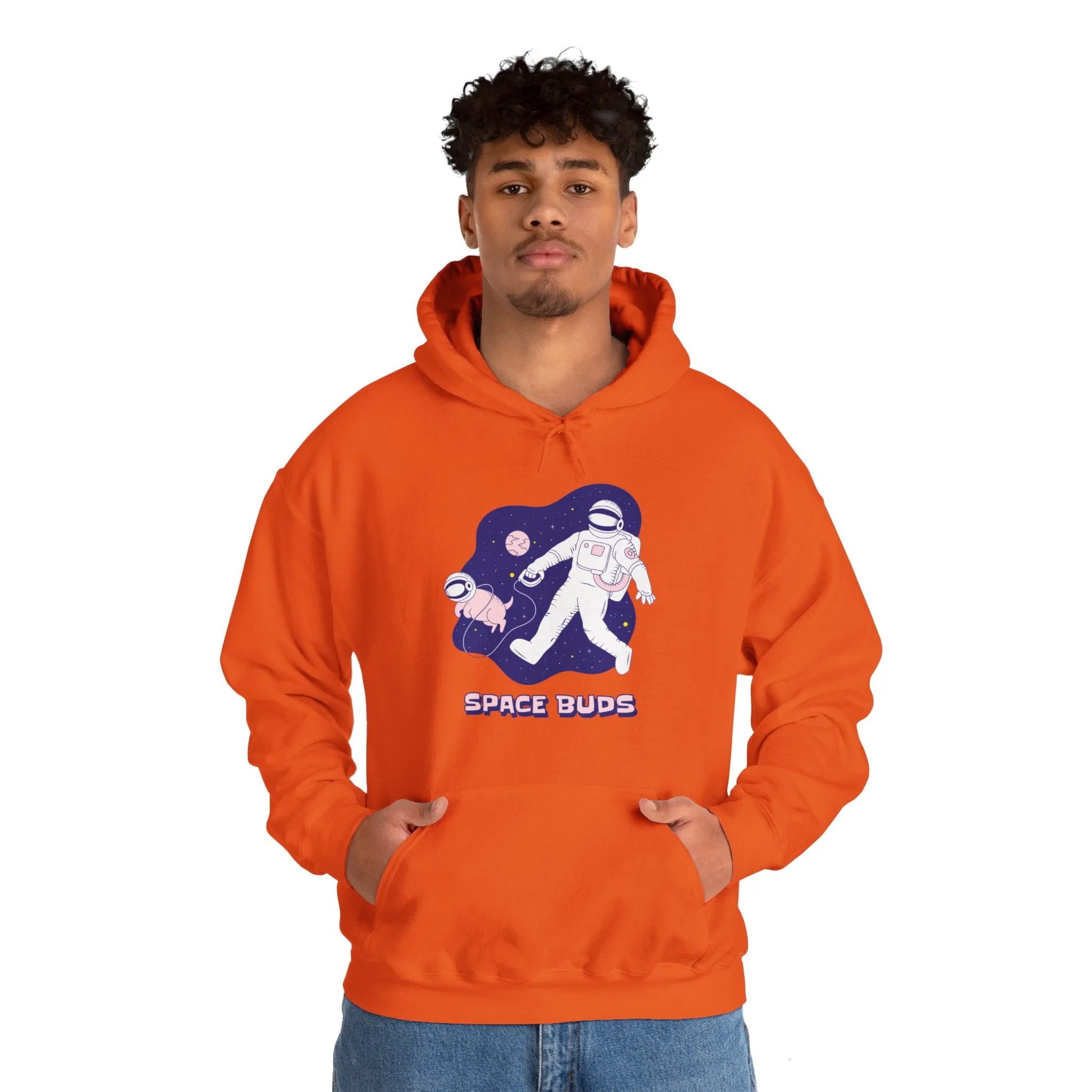 Space Buds Funny Astronaut And Dog Sci-Fi Hoodie