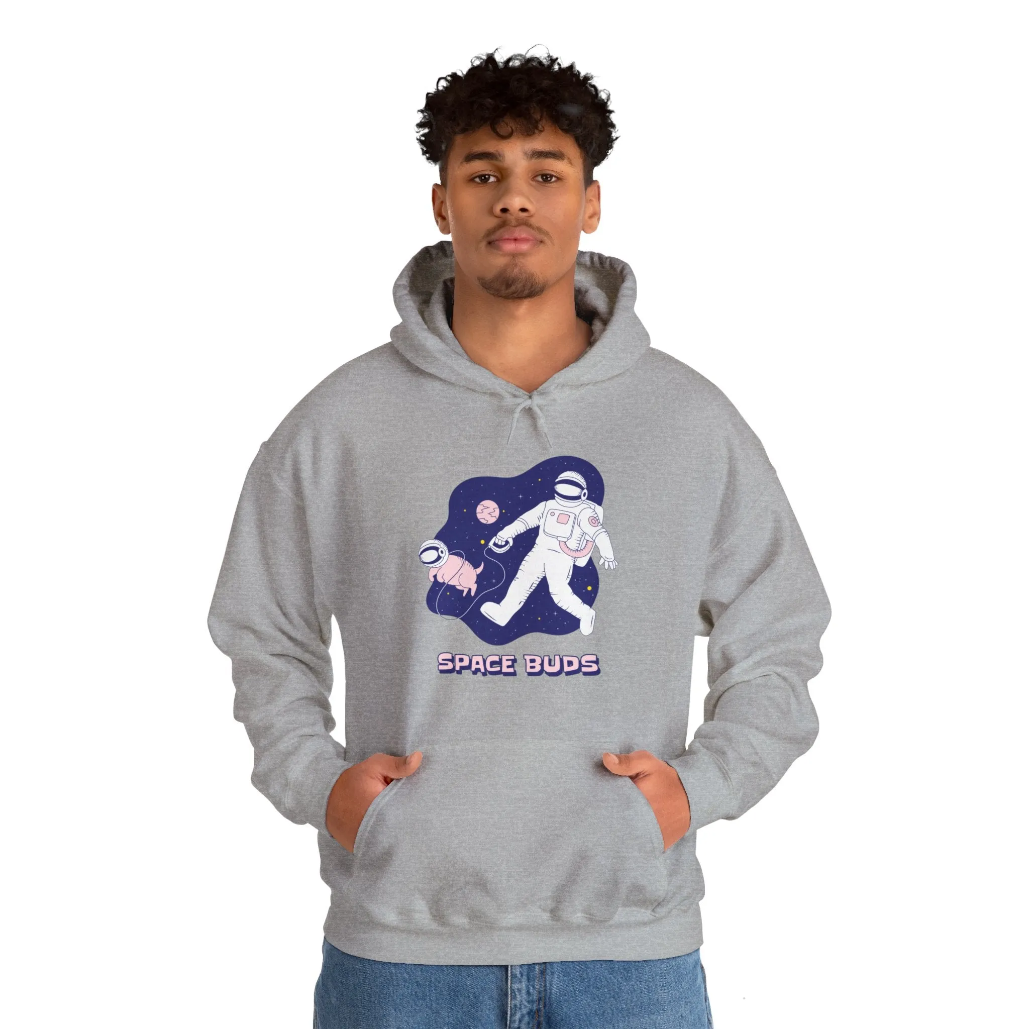Space Buds Funny Astronaut And Dog Sci-Fi Hoodie