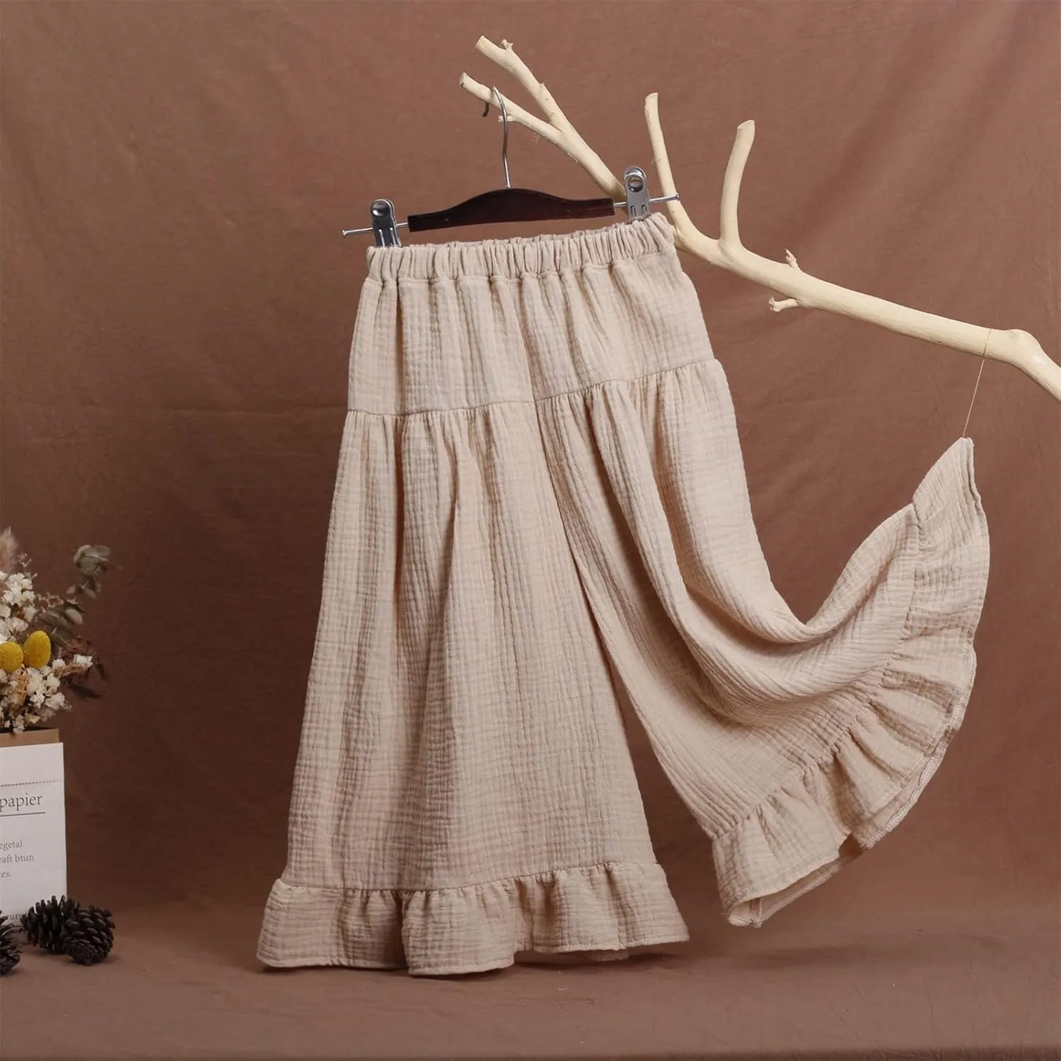 Toddler Cotton Wide Leg High-Waist Casual Palazzo Summer Pants Baby Long Soft Cotton Harem Pants