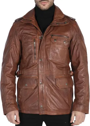 TruClothing Men's Trenchcoat Jacket Outwear Windproof Winter Parka Military Real Leather Jackets Coat
