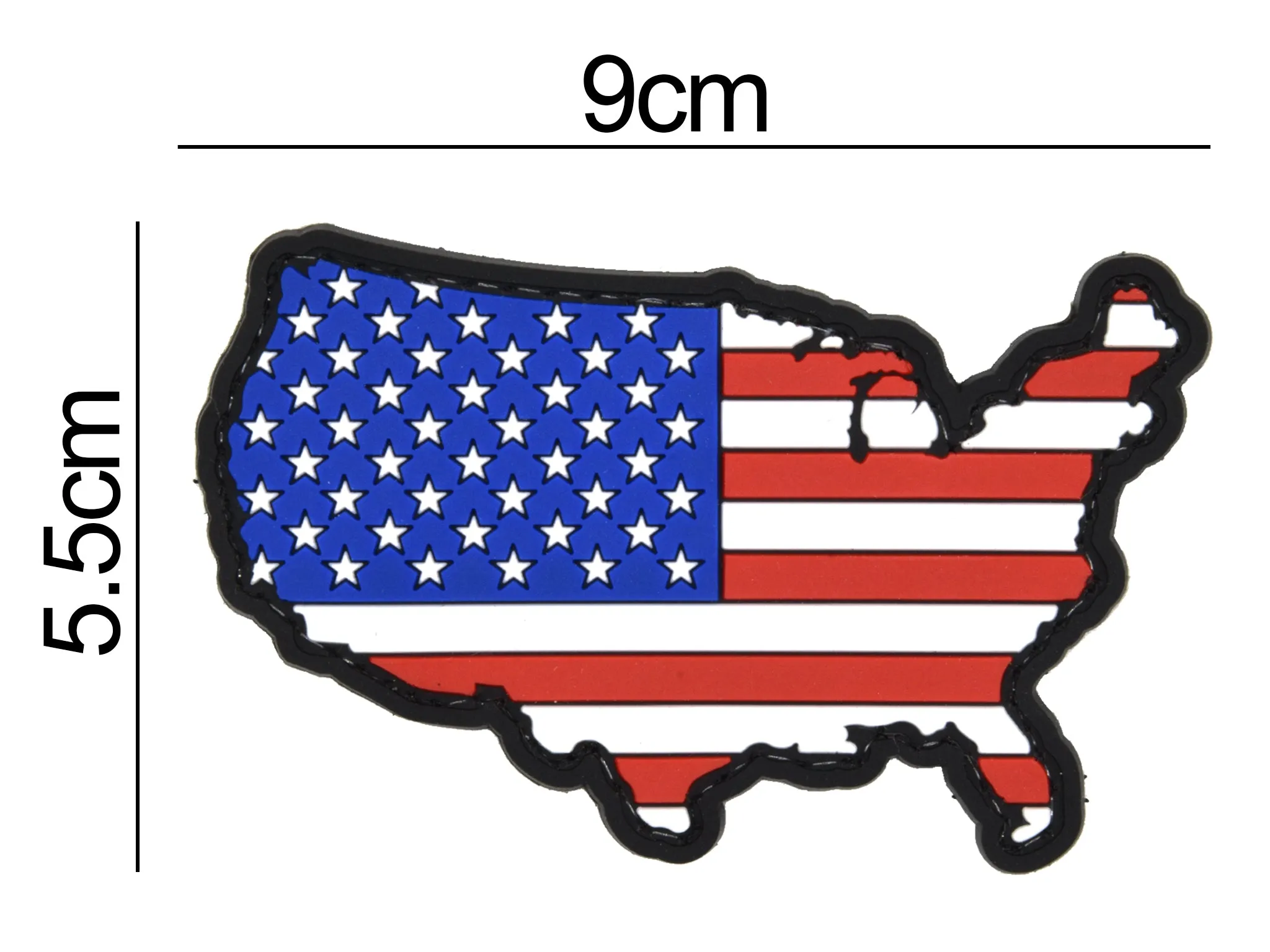 USA Map Flag Patch Full Color