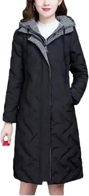 Winter Down Cotton Coats Thicken Warm Cotton Jacket Womens Long Puffer Parkas Hooded Padded Jacket