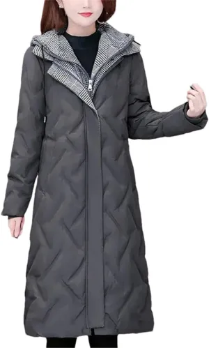 Winter Down Cotton Coats Thicken Warm Cotton Jacket Womens Long Puffer Parkas Hooded Padded Jacket