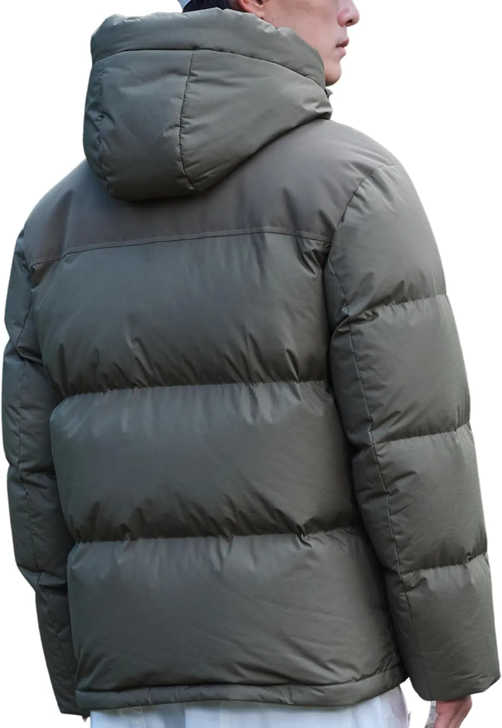 Winter Jackets for Men Thickened Puffer Jacket Hooded Windproof Quilted Warm Down Coats for Cold Weather