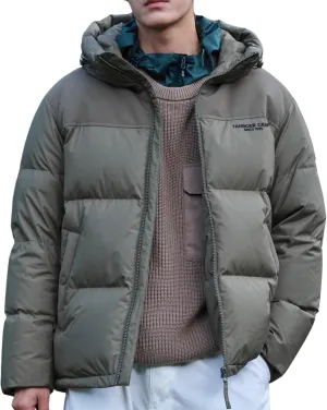 Winter Jackets for Men Thickened Puffer Jacket Hooded Windproof Quilted Warm Down Coats for Cold Weather