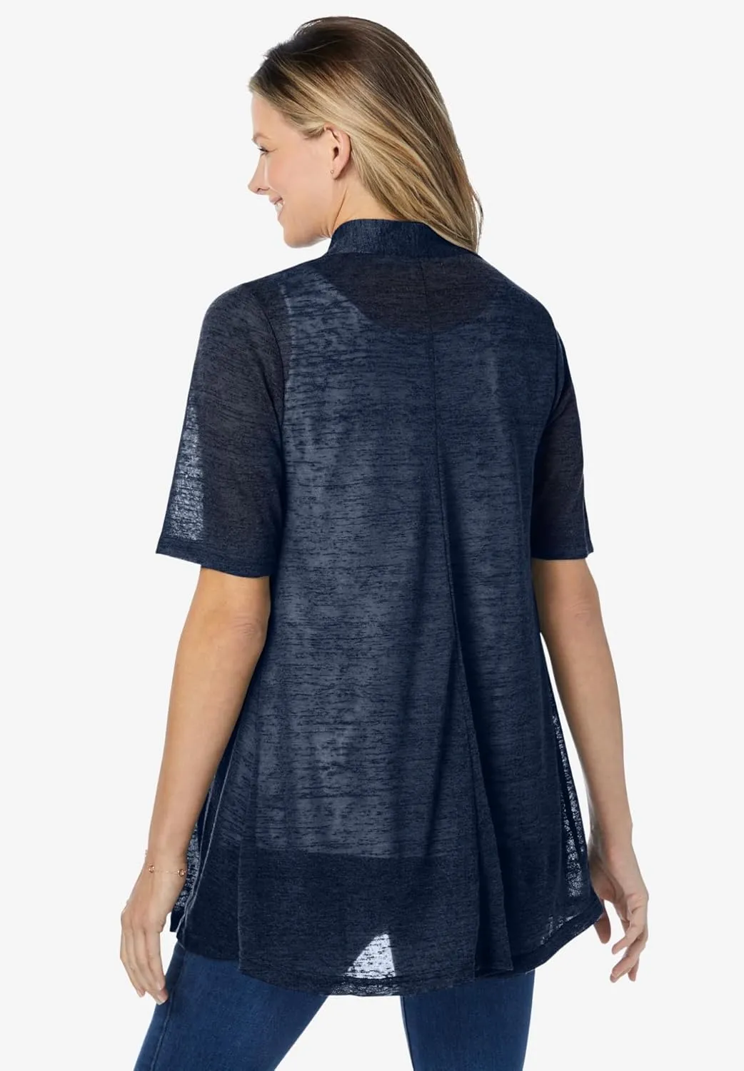 Woman Within Plus Size Lightweight Open Front Cardigan