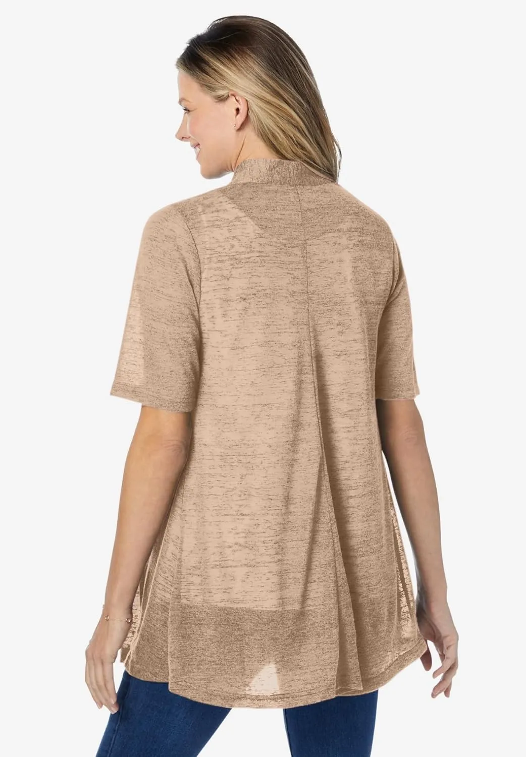 Woman Within Plus Size Lightweight Open Front Cardigan