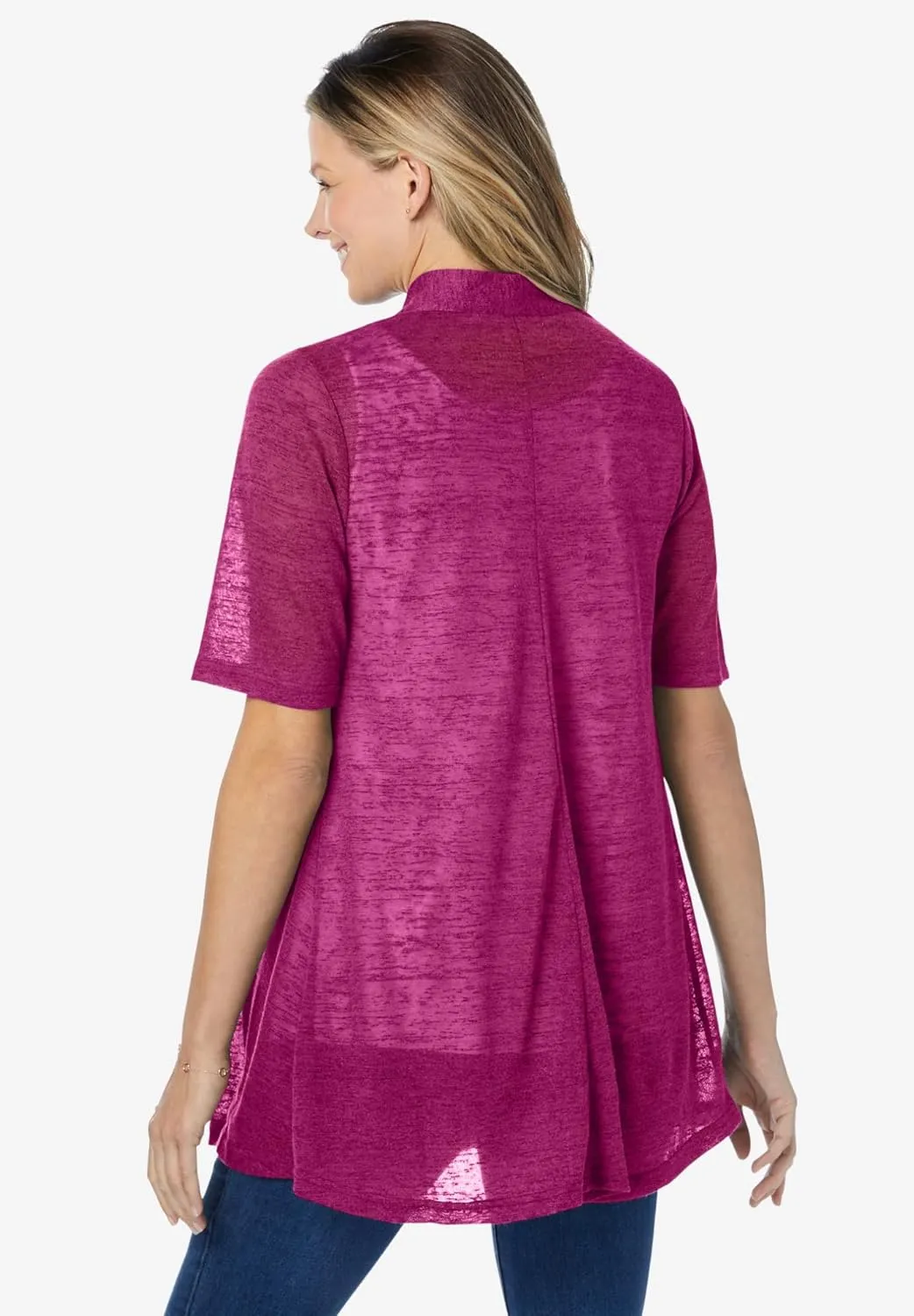 Woman Within Plus Size Lightweight Open Front Cardigan
