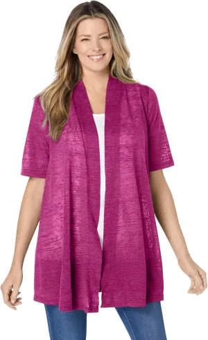 Woman Within Plus Size Lightweight Open Front Cardigan