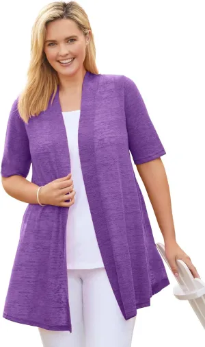 Woman Within Plus Size Lightweight Open Front Cardigan