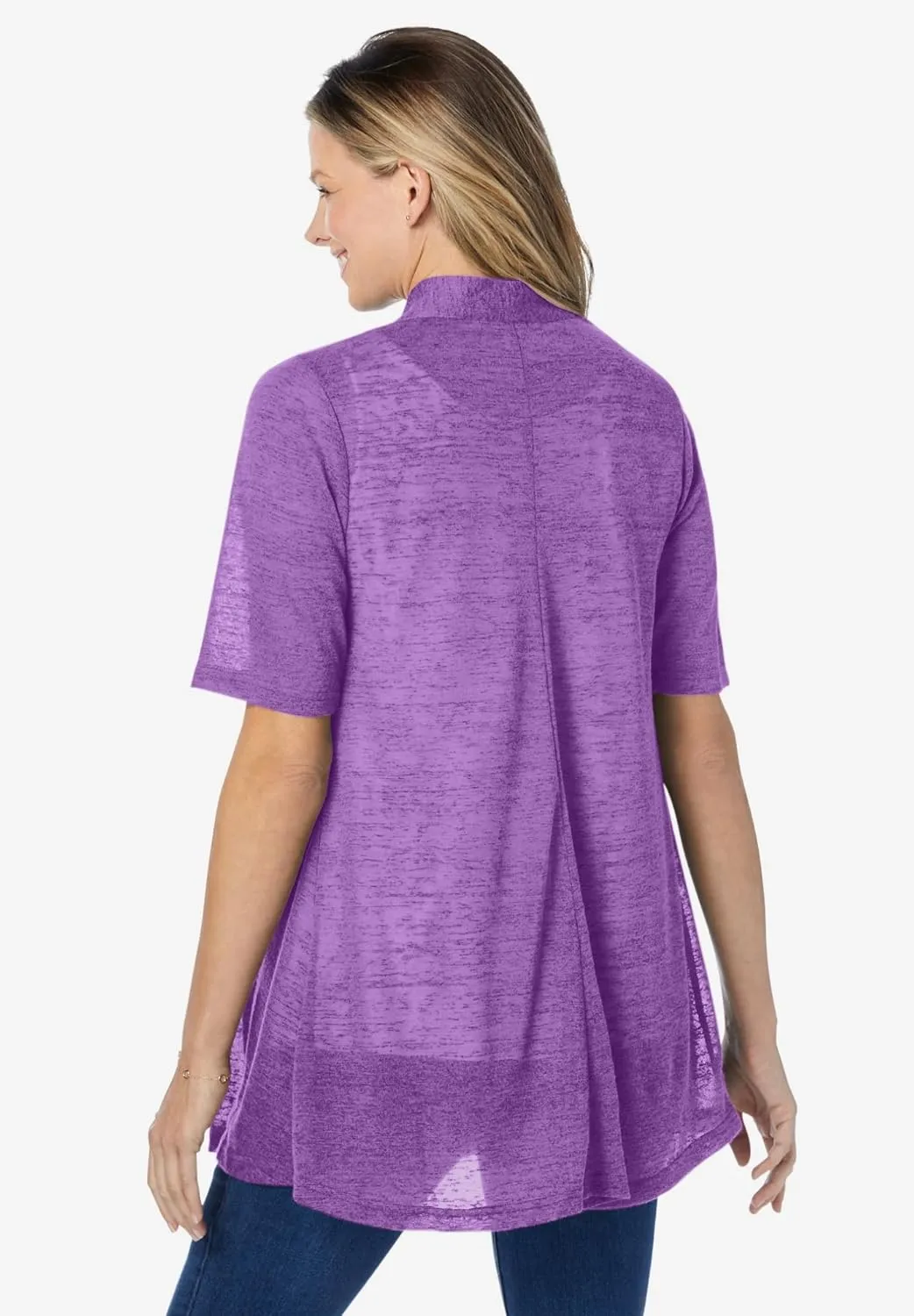 Woman Within Plus Size Lightweight Open Front Cardigan