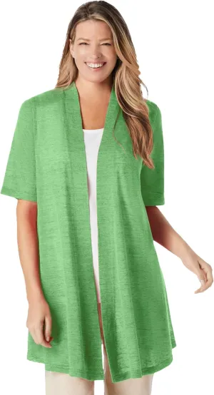 Woman Within Plus Size Lightweight Open Front Cardigan