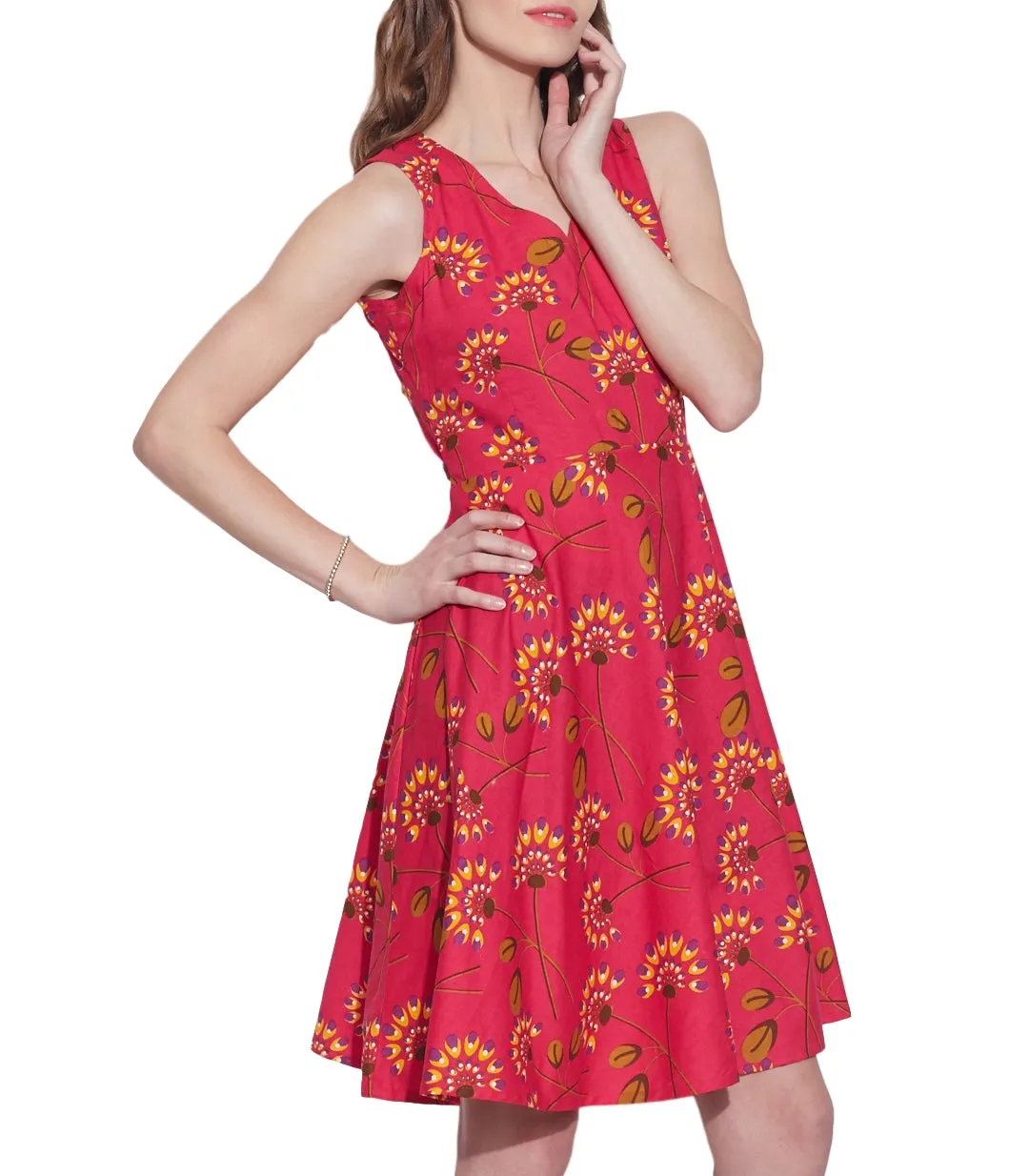 Women Apparels Cotton Printed Dress,Machine Washable,W-CPD38-1605, Size-38 Inch
