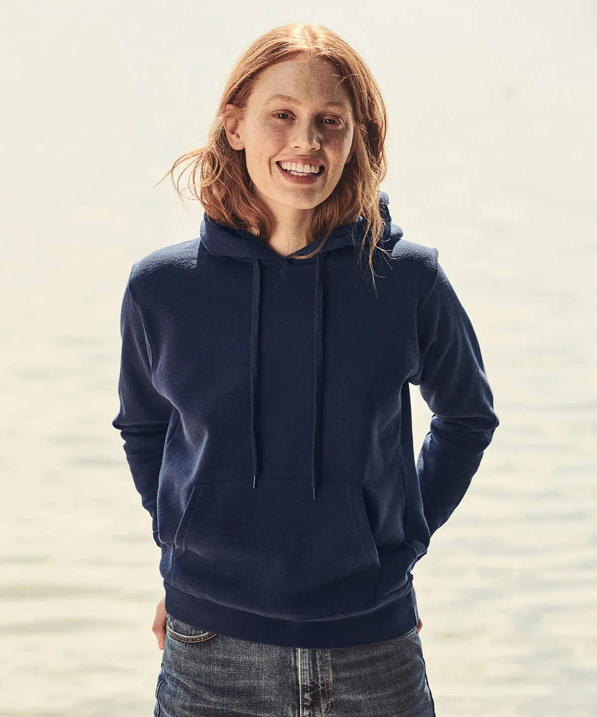 Womens Classic 80/20 hooded sweatshirt | Heather Grey