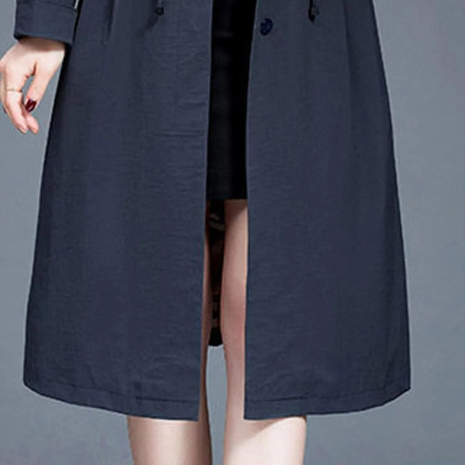Women's Long Hooded Trench Coat Single Breasted Windproof Overcoat Spring Fall Fashion Windbreaker Long Jacket