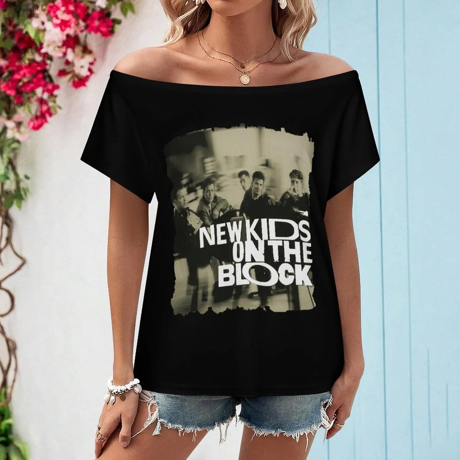 Women's Off Shoulder Tops, One Shoulder Shirts, Short Sleeves Sexy Slim Fit Tees