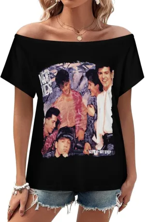 Women's Off Shoulder Tops, One Shoulder Shirts, Short Sleeves Sexy Slim Fit Tees