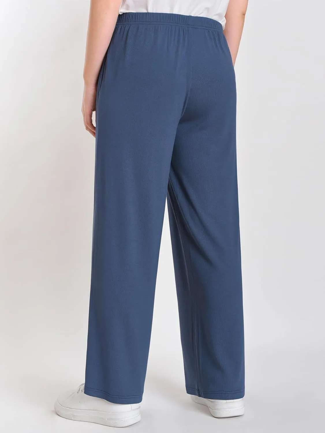Women's Petite Short Length Lounge Pants Soft Ribbed Knit PJ Pants