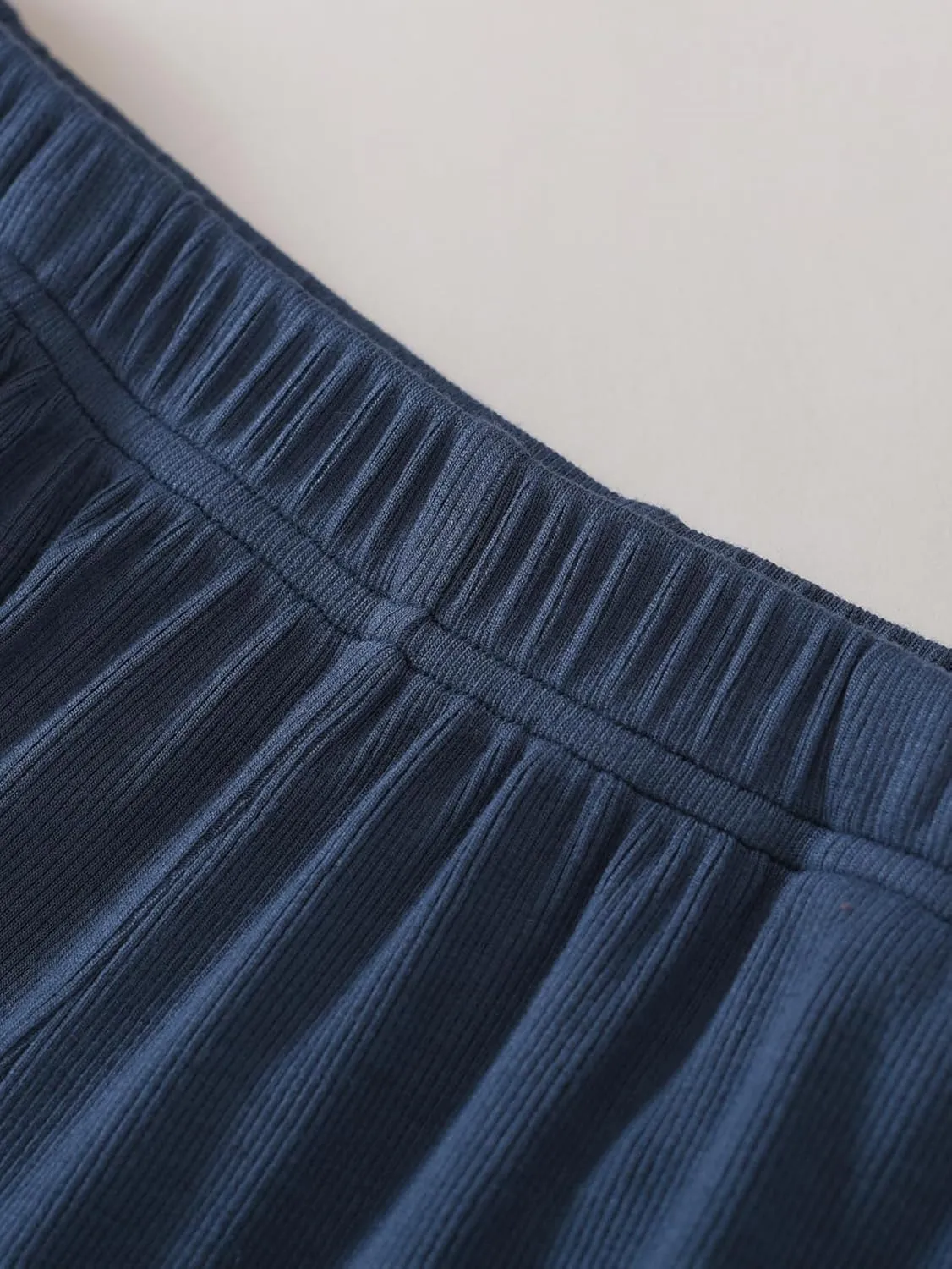 Women's Petite Short Length Lounge Pants Soft Ribbed Knit PJ Pants