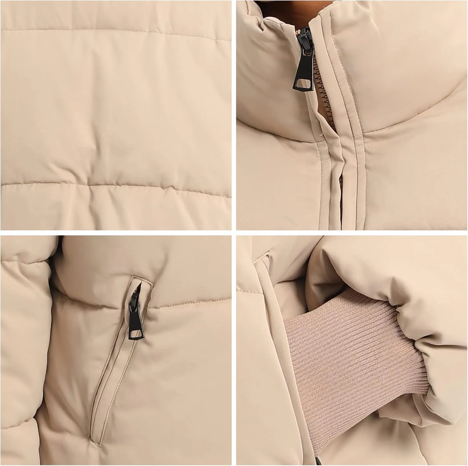 Womens Winter Baggy Zip Puffer jackets Short Down Jacket Coat
