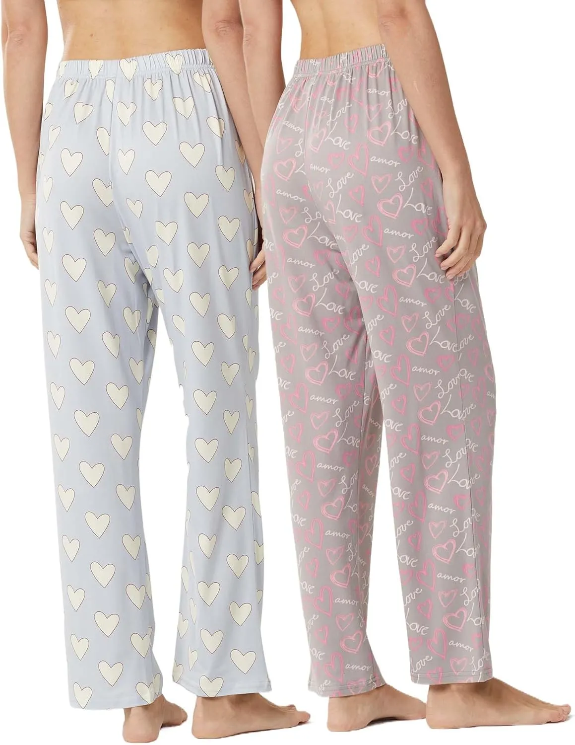 YUSHOW 2 Pack Womens Pajamas Pants Soft Wide Leg Lounge Pj Bottoms Sleepwear Loungwear